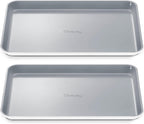 Caraway Non-Stick Ceramic Medium Baking Sheet - Naturally Slick Ceramic Coating - Non-Toxic, PTFE & PFOA Free - Perfect for Baking, Roasting, and More - Medium (15" x 10") - White