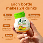 Stur Liquid Water Enhancer | Peach Mango | Sweetened with Stevia | High in Vitamin C & Antioxidants | Sugar Free | Zero Calories | Keto | Vegan | 5 Bottles, Makes 120 Drinks