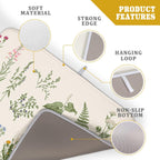 Sage Herb Dish Drying Mat For Kitchen Counter 18x24 In Leaves Microfiber Absorbent Dishes Pad Wild Plant Drying Mat Floral Drying Pad Green Decor Dish Drainer Rack Mats For Coffee Bar Mats