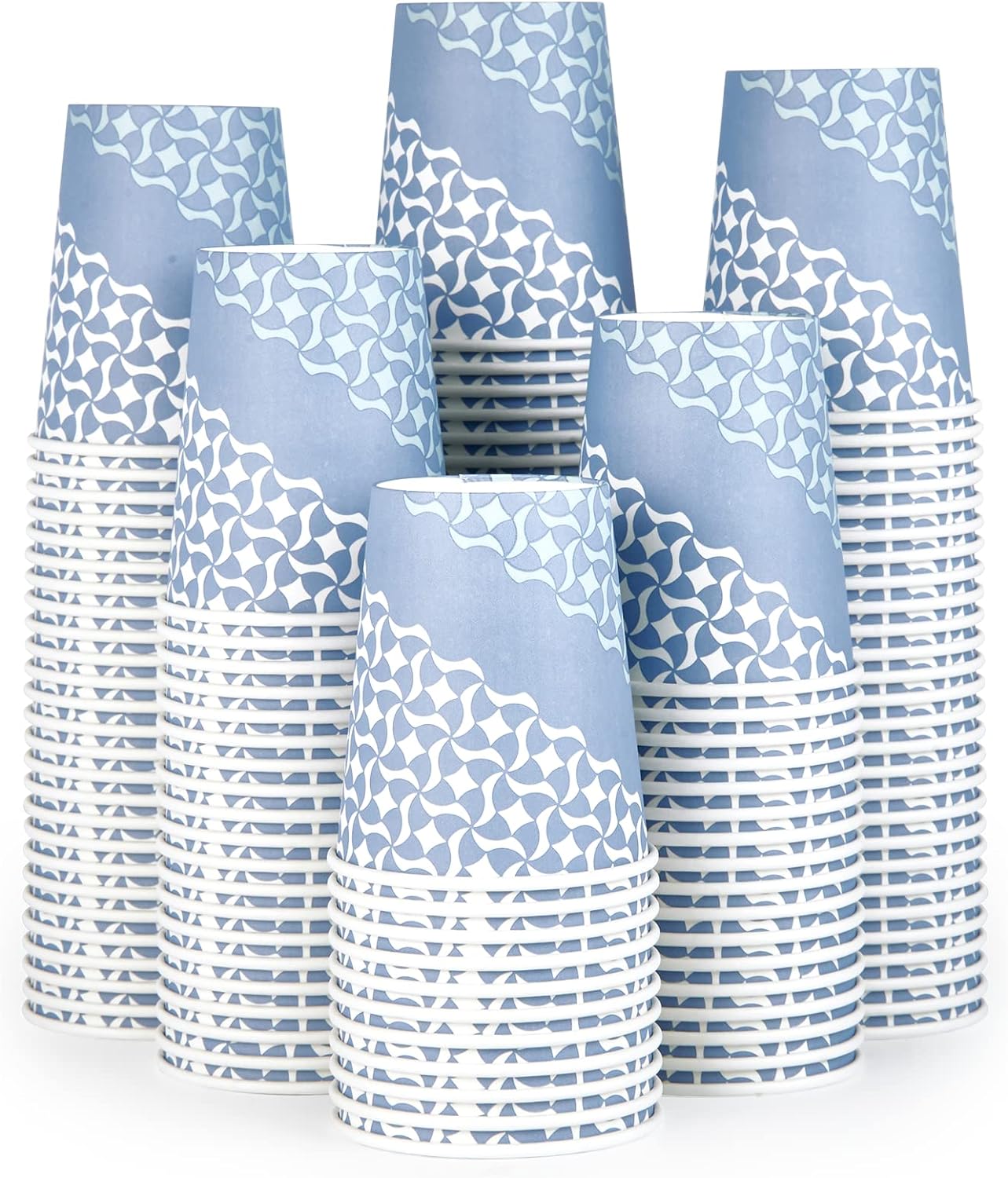 MUCHII 8 oz Paper Cups, 300 Count Disposable Coffee Cups for Hot Beverages, Water, Juice, or Tea