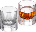 KAMMAK Crystal Whiskey Glasses Set of 2, Luxury 2.03oz Old Fashioned Glasses Stemless, Handcrafted Liquor Glasses, Hand Blown Scotch Cup for Women, Men Barware Gift for Cocktail, Bourbon