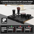 Food Grade Silicone Espresso Tamping Mat for Counter – Waterproof Non-Slip Coffee Tamper Mat for Barista Espresso Machine Accessories – Multi-Slot Tamp Station Espresso Mat for Countertop Black