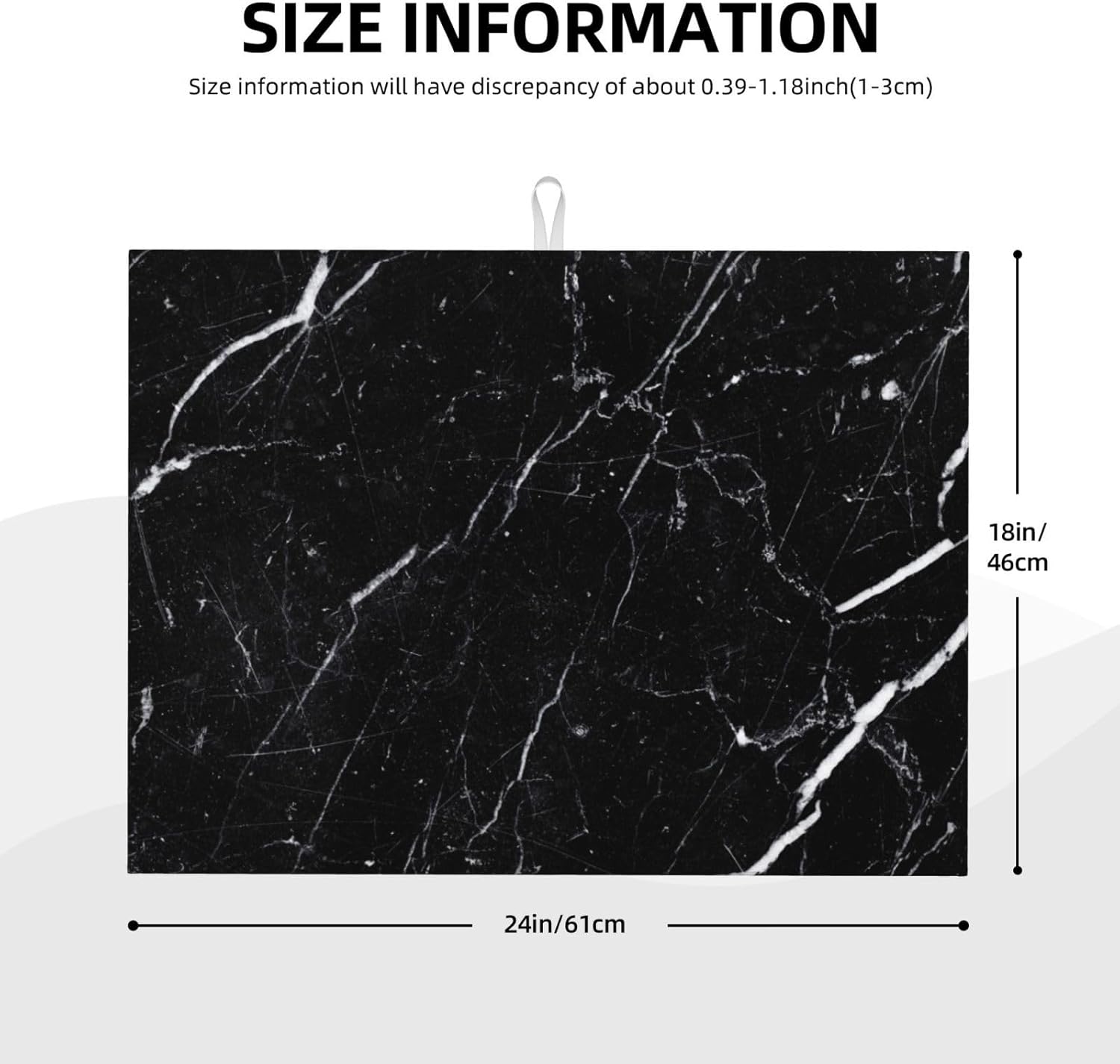 Dish Drying Mat Coffee Bar Mat for Kitchen Counter, Absorbent Dish Rack Pad Hide Stain Coffee Accessories Large Dish Drying Pad, Black Marble 18"x24"