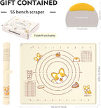 Ourokhome Silicone Baking Mat Sheet and Pastry Dough Cutter, 0.5 Inch Thick 20'' X 16" BPA free Silicone Rolling Mat, Non-Stick and Anti-Slip, Dishwasher Safe (Beige)