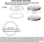 2Pcs Filter with 3Pcs Silicone Gasket Seals for 2 Cup Stovetop Espresso Coffee Maker Replacement Parts for Big Tummy and Straight Stainless Steel Moka Pot