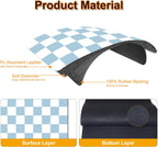 Dish Drying Mat for Kitchen, 15.7'' x 23.6'' Checkered Coffee Bar Mat for Countertops, Coffee Station Mat with Non-slip Rubber Backed, Absorbent Dish Dying Pat for Kitchen Counter, Blue & White