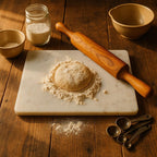 Marble Pastry & Cutting Board – 10x14 Inch Natural Stone Slab with Non-Slip Feet for Dough, Cheese, Baking, Serving, Charcuterie, Trivet – Easy to Clean Gift Tray.