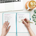 &And Per Se Lined Journal Notebook (5 Packs), 160 Pages, A5 5.7 x 8 inches College Ruled Thick Paper Notebook Journals for Writing, Hardcover Notebooks for Women Men Office School (Cerulean Blue)