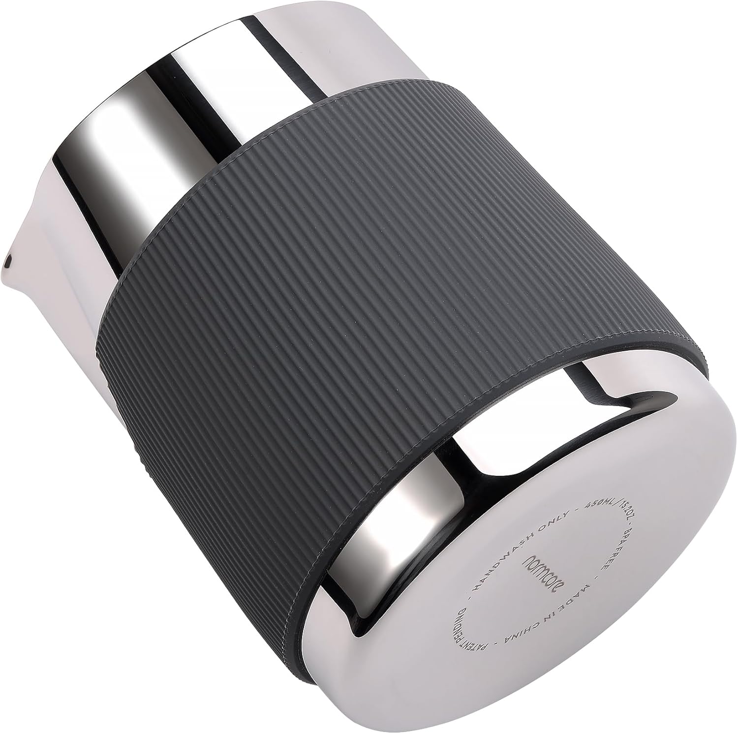 Normcore Handleless Milk Frothing Jug, Milk Pitcher 20.3 oz, Milk Frother Steamer Cup Stainless Steel Espresso Cup, Sharp Spout, Silver, 600 ml