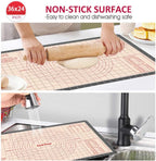 Silicone Pastry Mat 36 x 24 Inch - Larger Silicone Baking Pastry Mat for Rolling Dough,Non Slip Silicon Dough Sheet with Measurement,Perfect for Making Pie,Pizza(Gray)