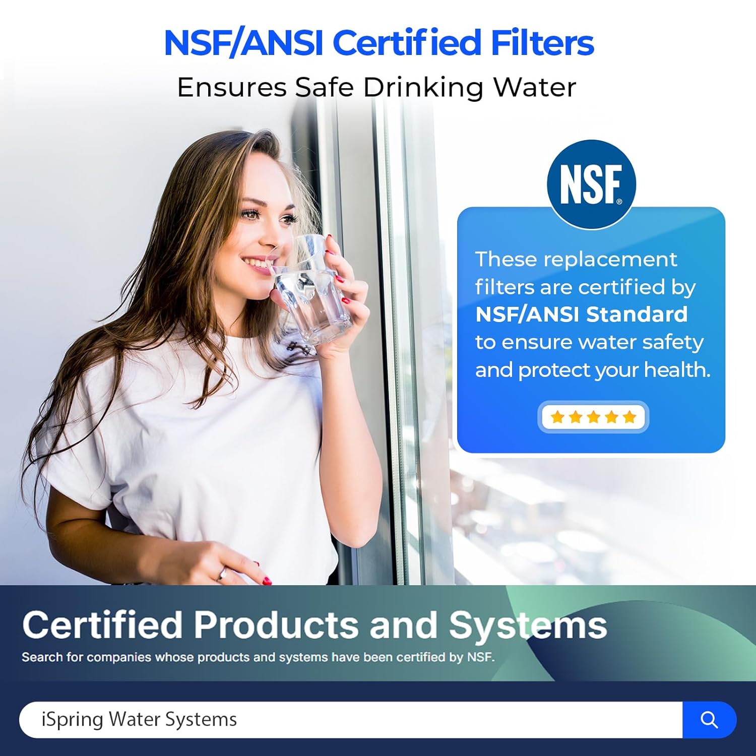 iSpring FT15 NSF Certified 5th Stage Inline Post Carbon Water Filter, Replacement Cartridge with 1/4" Quick Connect for Refrigerator, Ice Maker, RO Reverse Osmosis Water Filtration System