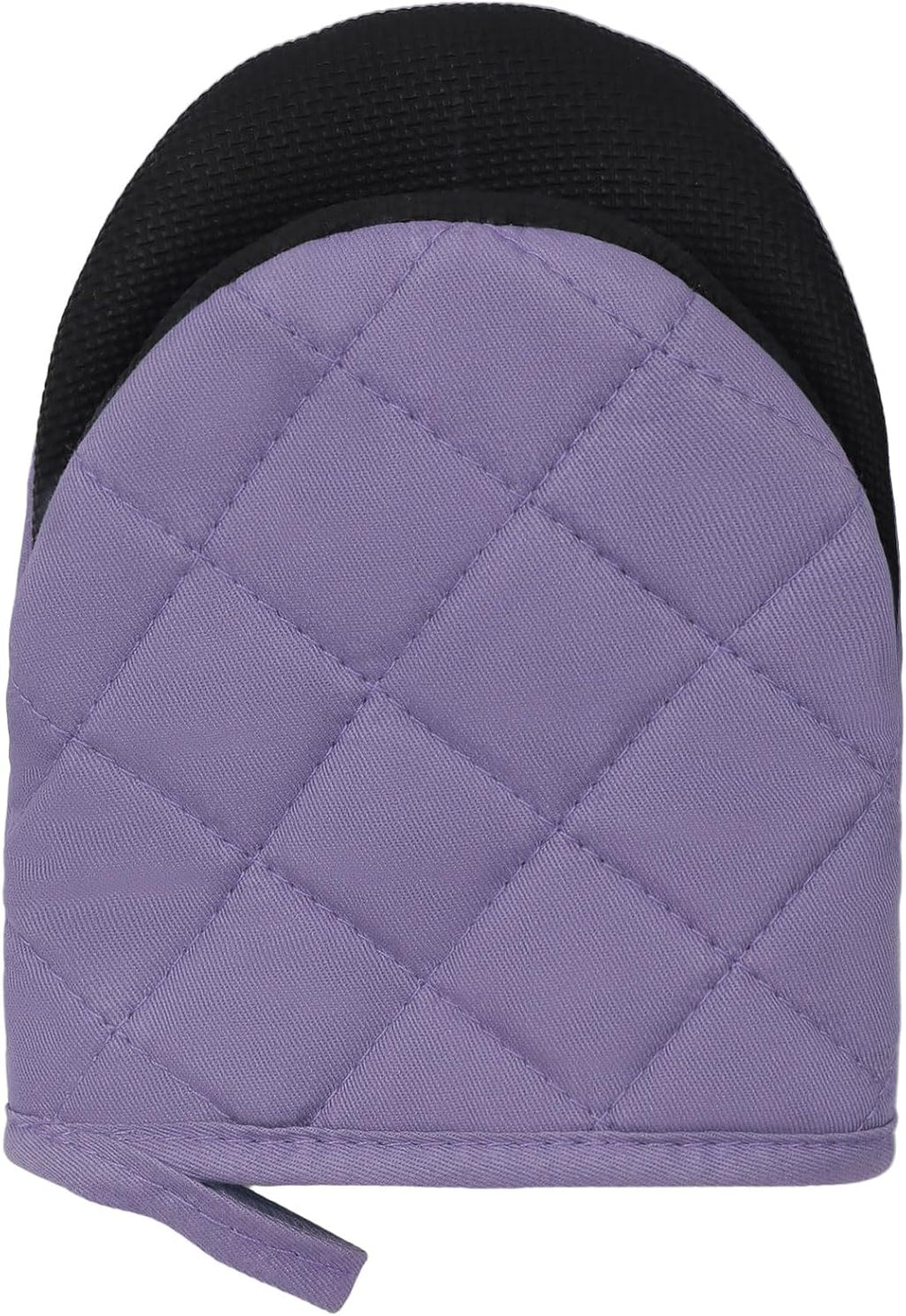 1 Pair Short Oven Mitts, Heat Resistant Silicone Kitchen Mini Oven Mitts for 500 Degrees, Non-Slip Grip Surfaces and Hanging Loop Gloves, Baking Grilling Barbecue Microwave Machine Washable