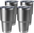 HASLE OUTFITTERS 30oz Stainless Steel Tumbler, Double Wall Vacuum Insulated Travel Mug Tumbler, Durable Insulated Coffee Mug, Gift Box Set (Grey, 4)