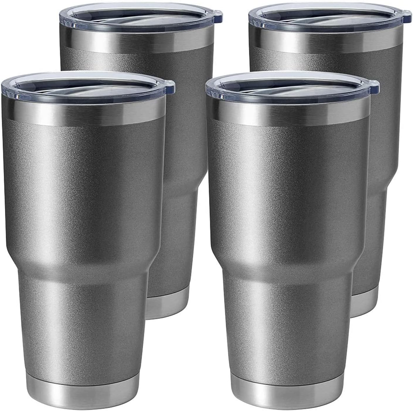 HASLE OUTFITTERS 30oz Stainless Steel Tumbler, Double Wall Vacuum Insulated Travel Mug Tumbler, Durable Insulated Coffee Mug, Gift Box Set (Grey, 4)