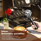 MEION 58mm Bottomless Portafilter&Puck Screen Kit Compatible for Gaggia 58mm, fit Gaggia Carezza, Gaggia Cubika Plus, Gran Gaggia Deluxe（Black）