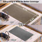 KVK Silicone Mat Silicone Mats for Kitchen Counter Silicone Craft Sheet Large Silicone Pad Desk Work Mat Countertop Protector Table Placemat Resin Casting Molds Mat Nonstick Nonskid 43.3×25.6in Grey