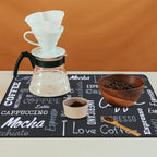 SHACOS Coffee Mat 2-Pack 12x19 Inch Absorbent Non Slip Coffee Maker Mats for Countertop Coffee Bar Accessories Dish Drying Mat Waterproof Heat Resistant, Chalkboard Black