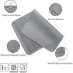 Silicone Dish Drying Mat for Multiple Usage,Easy clean,Eco-friendly,Heat-resistant Silicone Mat for Kitchen Counter or Sink,Refrigerator or Drawer Liner Grey 3XL 28 inches x 18 inches