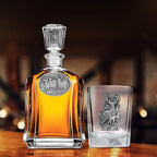 Heritage Pewter Whitetail Deer Square Shot Glass | Hand-Sculpted 1.5 Ounce Shot Glass | Intricately Crafted Metal Pewter Inlay