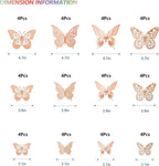 SAOROPEB 3D Butterfly Wall Decor, 48 Pcs 4 Styles 3 Sizes, Removable Metallic Wall Sticker Room Mural Decals for Kids Bedroom Nursery Classroom Party Decoration Wedding Decor DIY Gift (Rose Gold)