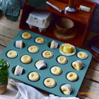 CHEFMADE Mini Muffin Pan, 20 Cups Non-Stick Tiny Cupcake Pan Bakeware for Oven Baking (Green)