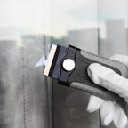 Gomake Razor Blade Scraper Tool with Blade Storage Container, Glass Cooktop Stove Scraper with 10PCS Stainless Steel Blades for Glass Clean,Paint,Old Label,Decal Sticker,Adhesive Remover-Grey