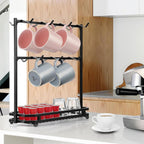 FANGSUN Large Coffee Mug Holder Stand Countertop, Tree Rack for 14 Mugs, 2 Tier Counter Display Storage, Metal Wire Tea Cup Holder for Coffee Station Kitchen Organizer, Not Included Mugs