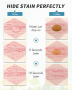 AMOAMI Coffee Mat Hide Stain Rubber Backed Absorbent Dish Drying Mat for Kitchen Counter - Fits Under Coffee Maker or Machine - PINK 12X19