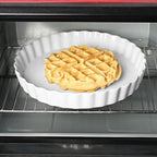 ONTUBE Pie Pans- 11 Inches Ceramic Quiche Pans, Round Pie Tins for Baking,Oven Saf (White,1 Pieces)