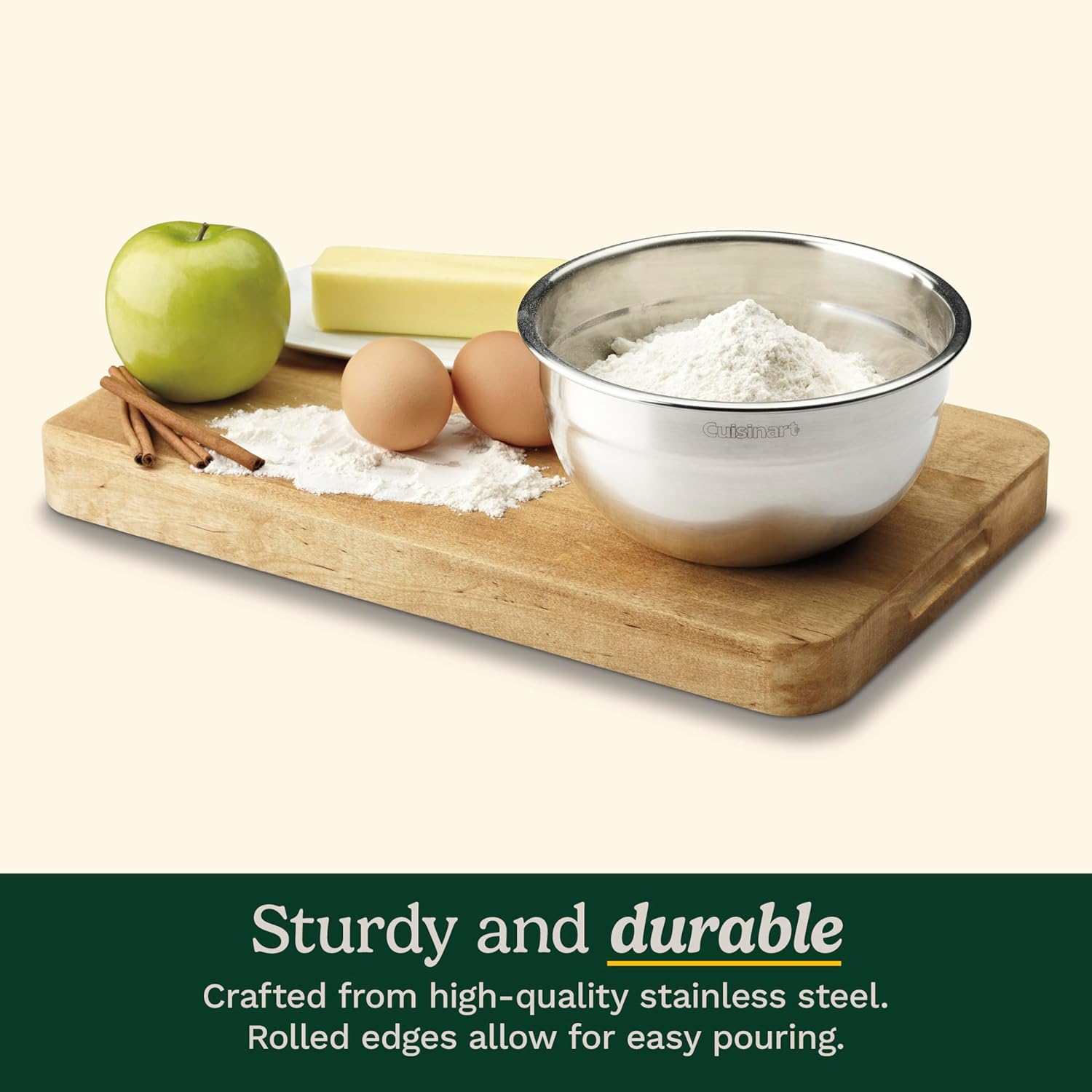 Cuisinart Mixing Bowl Set, Stainless Steel, 3-Piece, CTG-00-SMB