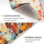Fall Gnome Dish Drying Mat for Kitchen Counter Fall Pumpkin Dish Drying Mat Absorbent Fast Dry Drying Mat 16x18 Inch Thanksgiving Day Maple Leaves Dishes Pad Dish Drainer Rack Mats Fall Decor