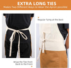 Chef Apron Unisex Two-Tone Professional Kitchen Bib Apron with 2 Pockets Cooking, Grilling, and Baking Gift