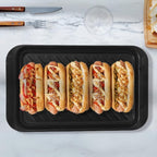 TP Grilling Prep and Serve Trays, 17" BBQ Tray for Meat Marinating and Food Plating, Melamine Serving Platters Set of 2 Grilling Accessories, Black and White