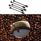 200 Pcs Coffee Cocktail Stirrer Stick Spoon Disposable Plastic Mini Stir Cup Drink Kitchen Dining Coffee Tea Spoon, Utensils Accessories Bar Restaurant, Brown