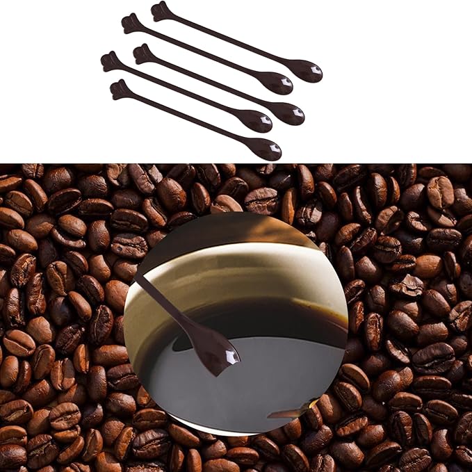 200 Pcs Coffee Cocktail Stirrer Stick Spoon Disposable Plastic Mini Stir Cup Drink Kitchen Dining Coffee Tea Spoon, Utensils Accessories Bar Restaurant, Brown