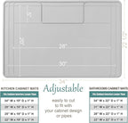 The Original Under Sink Mat - Silicone Waterproof mat, Trimmable, Easy to Clean, Kitchen cabinet liner, Undersink waterproof mat, Disinfection Surface - 34" x 22" or smaller
