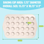 Tasty Clean Ceramic 24-Cup Mini Muffin Pan, Durable Aluminized Steel for Professional Results, Clean Ceramic Nonstick Coating, Oven Safe to 425°F, Dishwasher Safe, Aqua