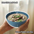 Wheat Straw Salad Bowls for Kitchen set of 6,Anit-Scald Thick Soup Bowls 40oz,Microwave and Dishwasher Safe Bowl set easy to clean. Blue