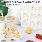 Vinino Silicone Heart Shaped Muffin Pan with Metal Reinforced Frame, 2 Pack Cupcake Pan, Silicone Heart Mold for Baking, Chocolate Bar and Egg Bites, Dishwasher Safe