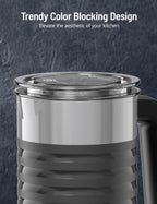 Milk Frother and Steamer, Airyoyo 4-in-1 Milk Frother, Electric Milk Frother Hot& Cold Foam Temperature Control, Auto Shut-Off Frother for Coffee Latte