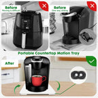 Appliance Slider 360° Rolling Tray for Coffee Maker- Bamboo Coffee Pot Slider Tray Countertop Rotation Sliding Tray with Wheels, Small Appliances Mat Easily from Under The Cabinet White(13.9"×11.6")