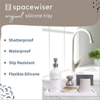 Countertop and Vanity Tray - 11.7" Silicone Bathroom Tray Countertop, Dish Soap Trays for Kitchen Counter, Bathroom Counter Organizer Accessories Caddy, Shower Trays Makeup Mat Oil, White