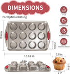 Muffin Cupcake Pans 12-Cup, 2 Packs Nonstick Standard Muffin Tins with Silicone Grip Handles for Baking, Heavy Duty 12 Cheesecake Pan Cup Cake Pans, Non Stick, BPA Free, Dishwasher Safe