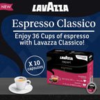 Lavazza Expert Espresso Coffee Pods Variety Pack – 30 Count – Includes Classico, Intenso & Decaf Capsules – Keto-Friendly, Rich & Smooth Italian Blend – Compatible with Lavazza Classy Machines