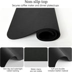 Bloss Coffee Mat, Dish Drying Mat for Multiple Usage, Coffee Bar/Maker Mat, Kitchen Counter Mat, Absorbent Hide Stain Rubber Backed Dish Drying Pad(12.2"x19.7", Black)