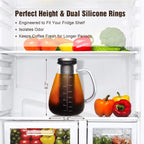 Cold Brew Iced Coffee Maker 51oz, Brewed Coffee Pot with Removable Double Mesh 304 Stainless Steel Filter, BPA-Free Cold Brew Pitcher Glass Container, Tea Maker