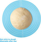 Hitefu 12 Inch Round Silicone Cake Mat, Silicone Baking Mat with Measurement for Cake Turntable & Rolling Dough (Blue)