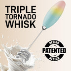 Zulay Kitchen Patented Tornado Triple Whisk Milk Frother with 4 Duracell Batteries – Handheld Foam Maker for Coffee, Lattes, Matcha & Hot Chocolate – Rich, Creamy Froth in Seconds