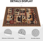 Western Wildlife Geometric Dish Drying Mat for Kitchen Counter, Absorbent Microfiber Washable Drying Pad for Dishes, Absorption, Foldable, Decorative Rustic Kitchen Mat for Sink, Home Decor, 18" x 24"