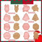 8 Piece Christmas Cookie Cutters, 3d Raised Design Gingerbread Cookie Stamps, Cookie Cutter Set suitable for Frosting Decoration, Mini Pie Molds, Apple Pie Pastry Biscuit Cutter (Christmas-C)